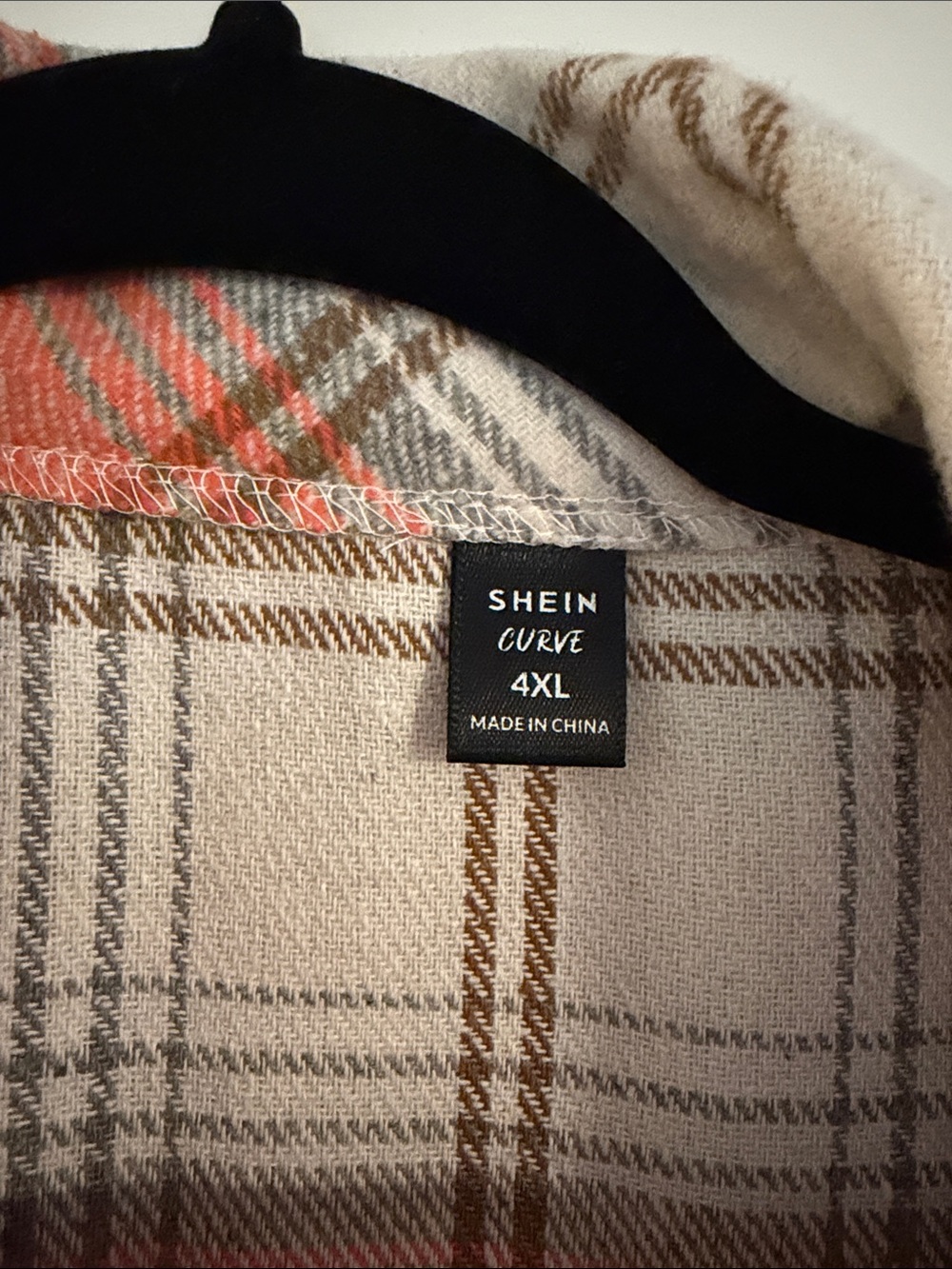 SHEIN Plaid Sleeveless Button-Up Shackets in Orange and Burgundy - Picture 5 of 5